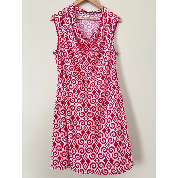 Tommy Bahama Bimini Printed Cowlneck Sleeveless Shift Dress Summer A-Line Large - Picture 4 of 6